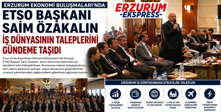 ETSO Başkanı Saim Özakalın, Erzurum Ekonomi Buluşmaları'nda İş Dünyasının Taleplerini Gündeme Taşıdı