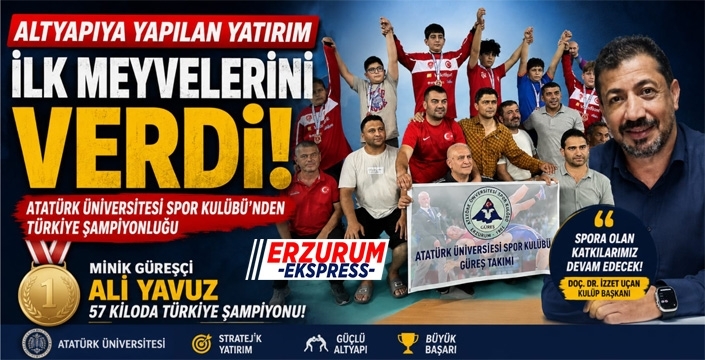 Atatürk Üniversitesi Spor Kulübü'nden büyük başarı. Altyapının İlk Meyvesi Türkiye Şampiyonu Oldu