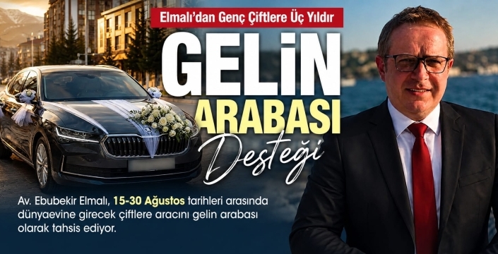 Elmalı'dan genç çiftlere üç yıldır gelin arabası desteği...