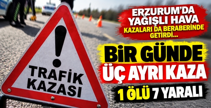 Erzurum'da bir günde üç ayrı kaza: 1 ölü, 7 yaralı