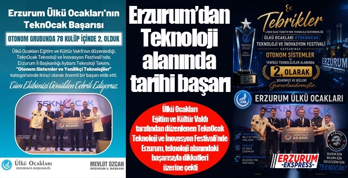 Erzurum’dan Teknoloji alanında tarihi başarı