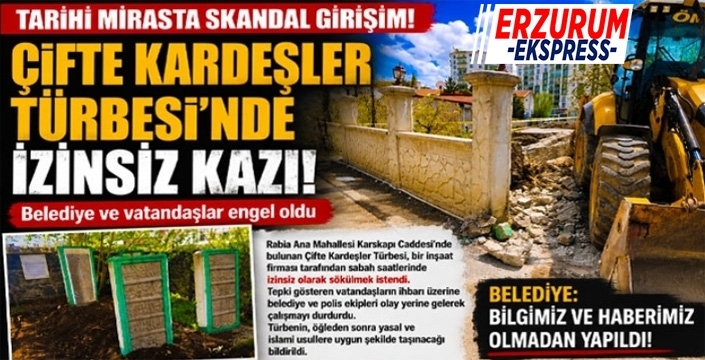 Tepki çeken görüntü: Türbeyi İzinsiz Taşımaya Kalktılar